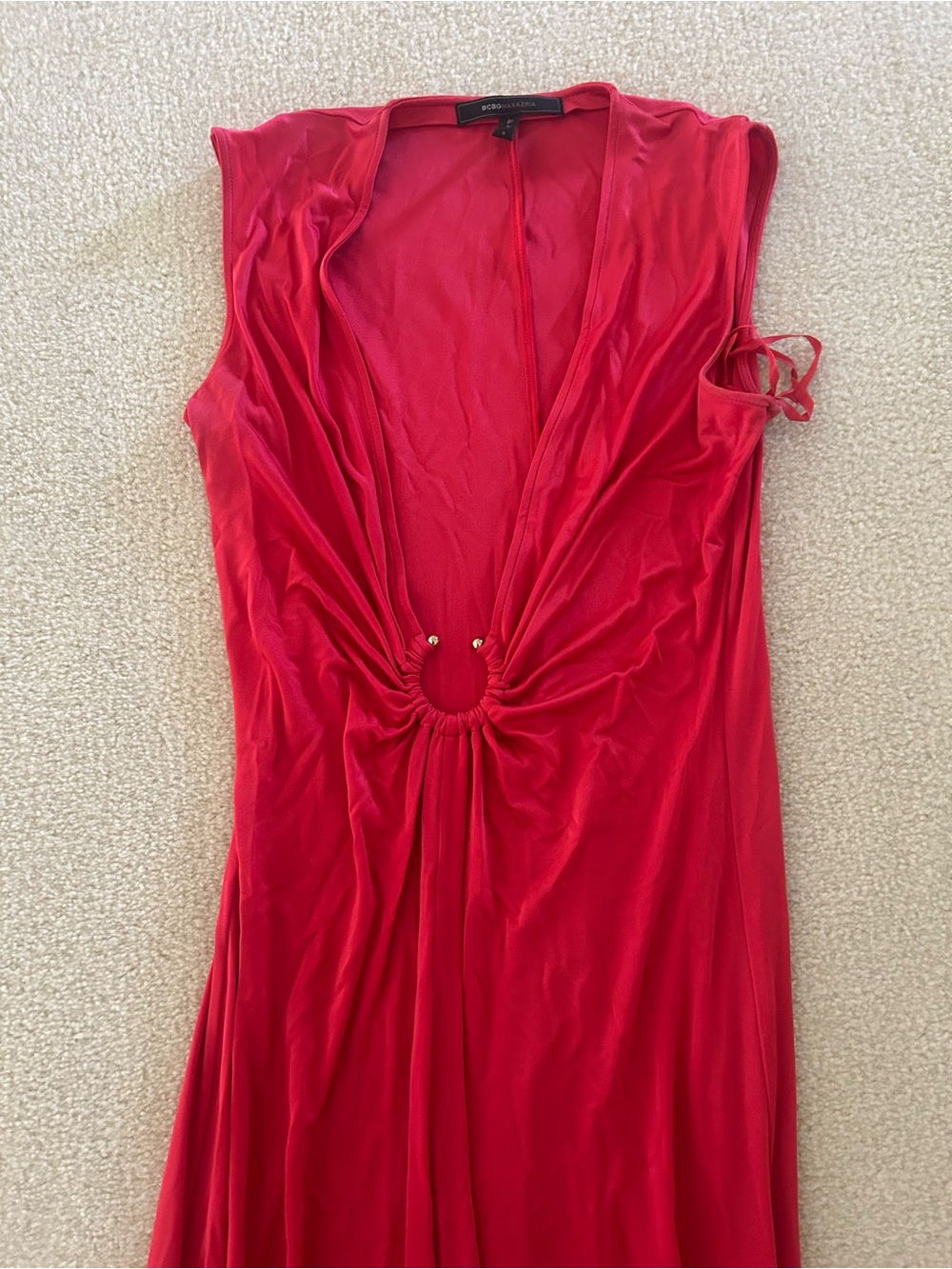 BCBGMaxAzria Fuchsia Red Sleeveless Maxi Dress